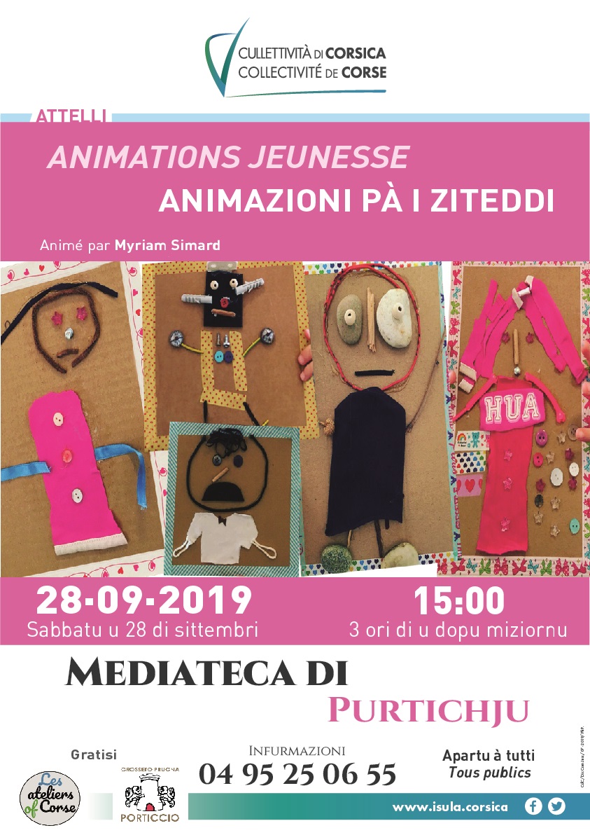 Animation jeunesse – 28 Septembre à 15h00 – Médiathèque Porticcio