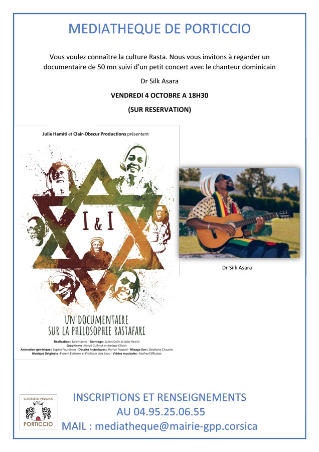 Documentaire et concert sur la culture Rasta – Vendredi 4 Octobre à 18h30