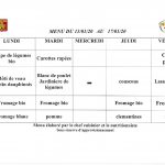 Menu Semaine du 13/01/2020 au 17/01/2020